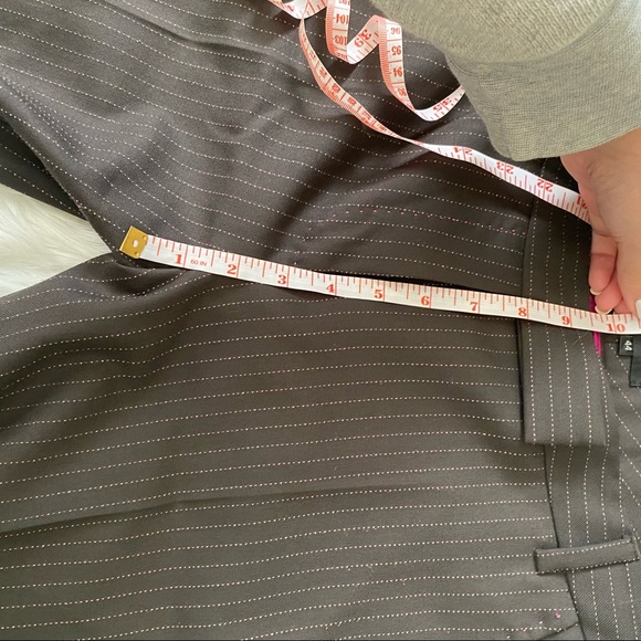 PAUL SMITH BLACK LABEL Brown Wool Striped Full Length Trousers - Picture 8 of 10